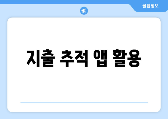 지출 추적 앱 활용