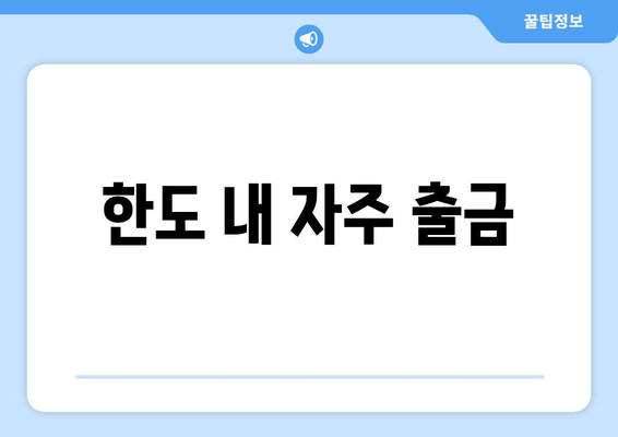 한도 내 자주 출금