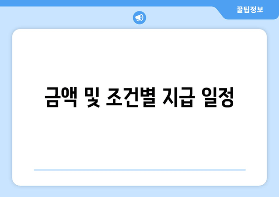 금액 및 조건별 지급 일정