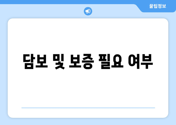 담보 및 보증 필요 여부