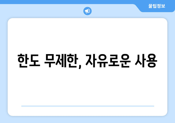 한도 무제한, 자유로운 사용