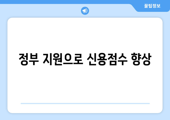 정부 지원으로 신용점수 향상