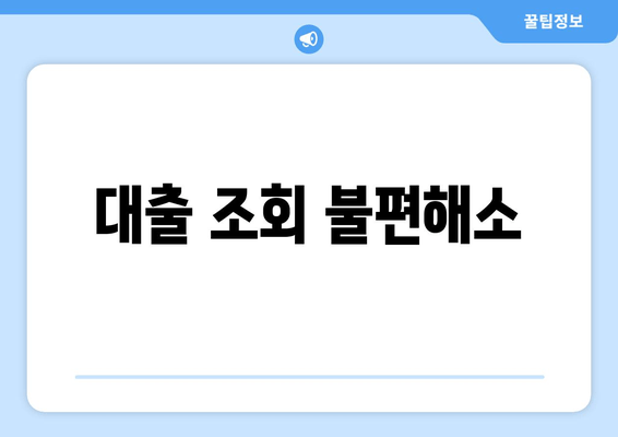 대출 조회 불편해소