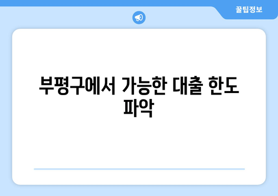 부평구에서 가능한 대출 한도 파악