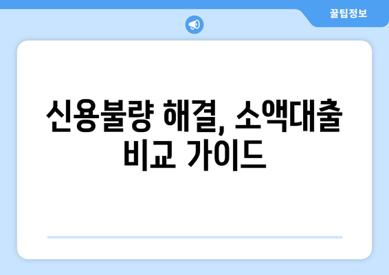 신용불량 해결, 소액대출 비교 가이드