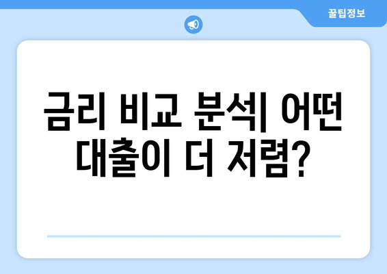 금리 비교 분석| 어떤 대출이 더 저렴?