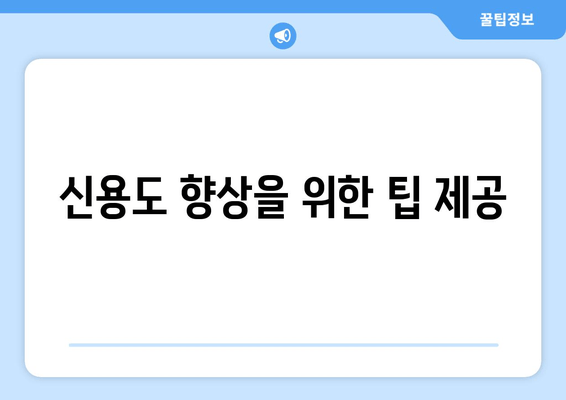 신용도 향상을 위한 팁 제공