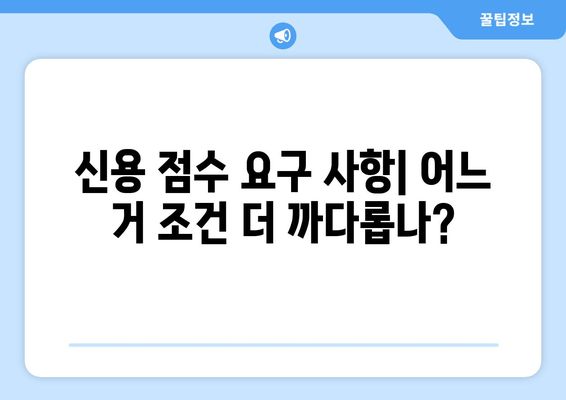 신용 점수 요구 사항| 어느 거 조건 더 까다롭나?