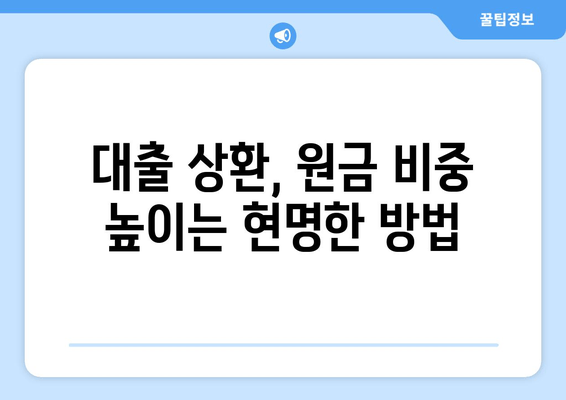 대출 상환, 원금 비중 높이는 현명한 방법