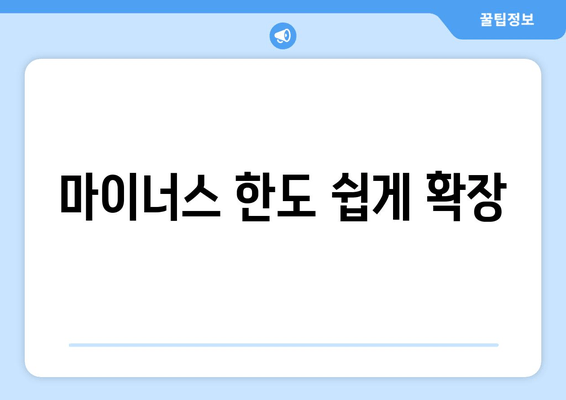 마이너스 한도 쉽게 확장