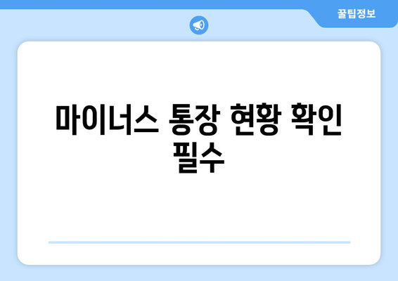 마이너스 통장 현황 확인 필수