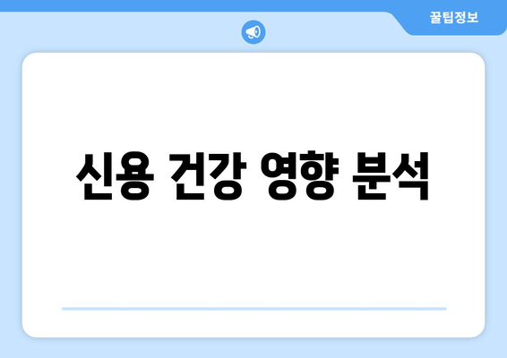 신용 건강 영향 분석