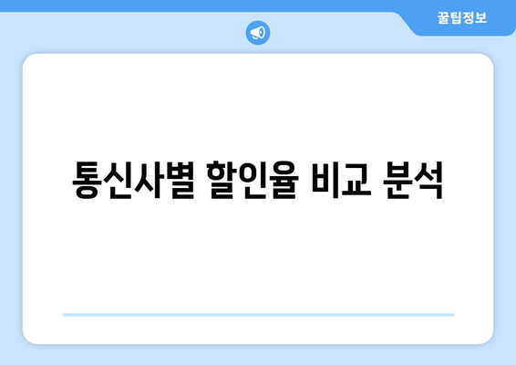 통신사별 할인율 비교 분석