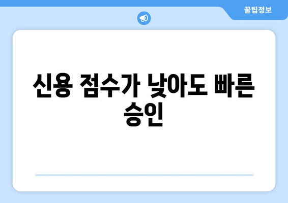 신용 점수가 낮아도 빠른 승인