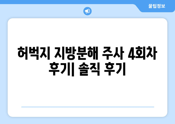 허벅지 지방분해 주사 4회차 후기| 효과, 만족도, 그리고 솔직한 경험 공유 | 허벅지, 지방분해, 주사, 시술 후기, 비용, 부작용