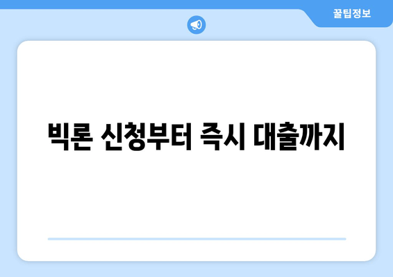 빅론 신청부터 즉시 대출까지