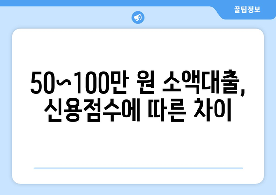 50~100만 원 소액대출, 신용점수에 따른 차이