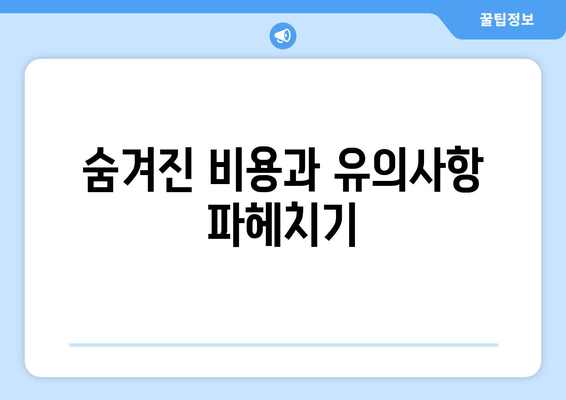 숨겨진 비용과 유의사항 파헤치기