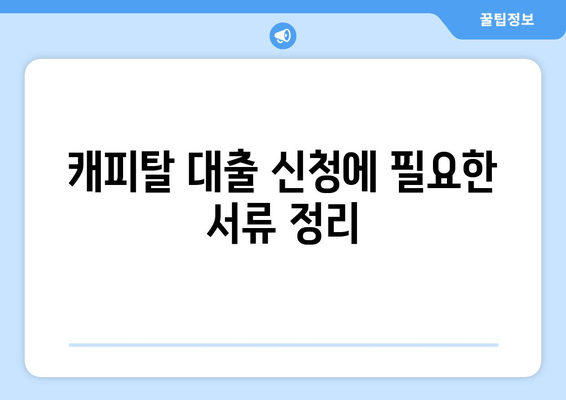 캐피탈 대출 신청에 필요한 서류 정리