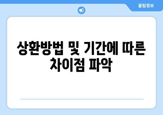 상환방법 및 기간에 따른 차이점 파악