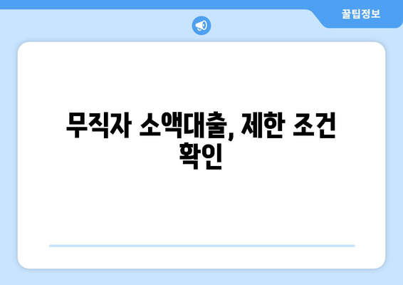 무직자 소액대출, 제한 조건 확인