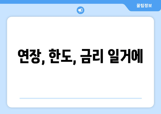 연장, 한도, 금리 일거에