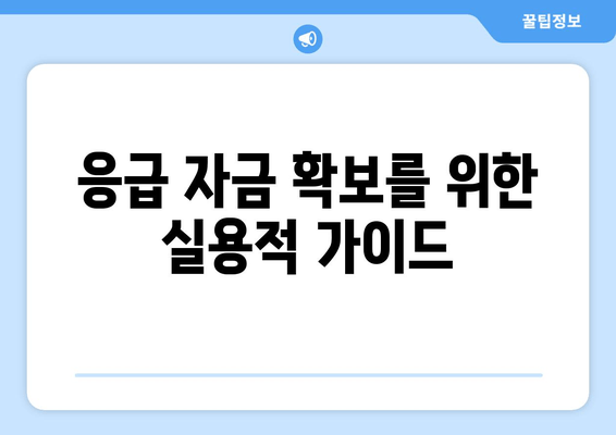 응급 자금 확보를 위한 실용적 가이드