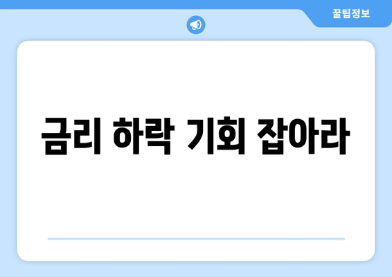 금리 하락 기회 잡아라