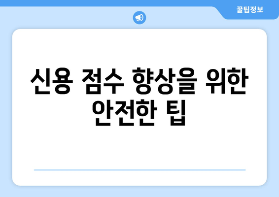 신용 점수 향상을 위한 안전한 팁