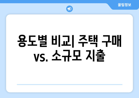 용도별 비교| 주택 구매 vs. 소규모 지출