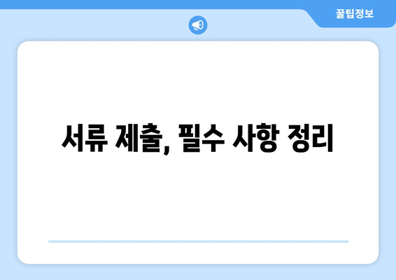 서류 제출, 필수 사항 정리