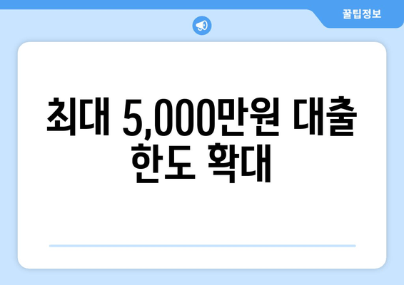 최대 5,000만원 대출 한도 확대
