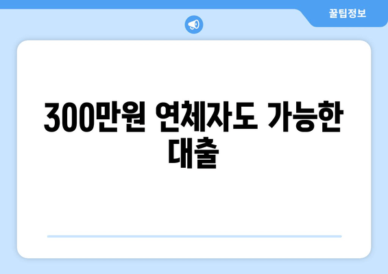 300만원 연체자도 가능한 대출