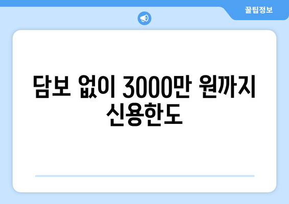 담보 없이 3000만 원까지 신용한도