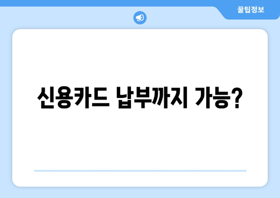 신용카드 납부까지 가능?