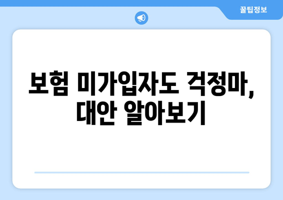 보험 미가입자도 걱정마, 대안 알아보기