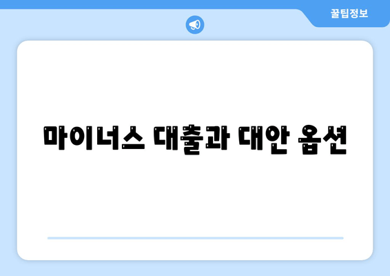 마이너스 대출과 대안 옵션