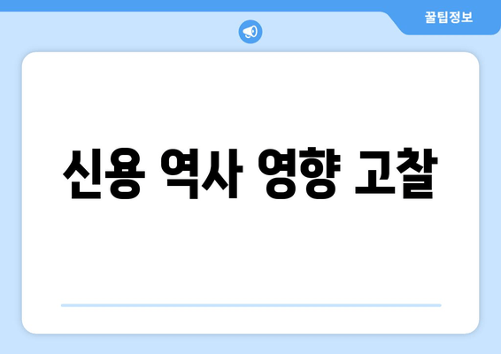 신용 역사 영향 고찰