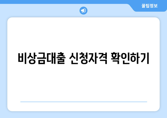 비상금대출 신청자격 확인하기