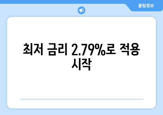 최저 금리 2.79%로 적용 시작