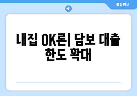 내집 OK론| 담보 대출 한도 확대