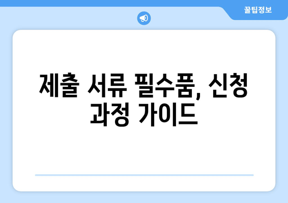 제출 서류 필수품, 신청 과정 가이드