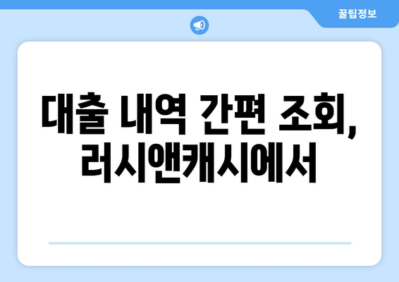 대출 내역 간편 조회, 러시앤캐시에서