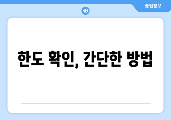 한도 확인, 간단한 방법