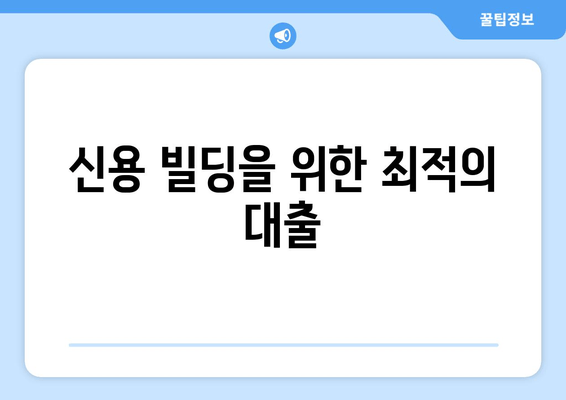 신용 빌딩을 위한 최적의 대출