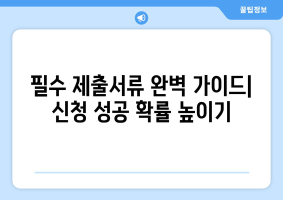 필수 제출서류 완벽 가이드| 신청 성공 확률 높이기