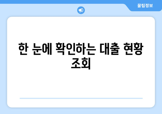 한 눈에 확인하는 대출 현황 조회