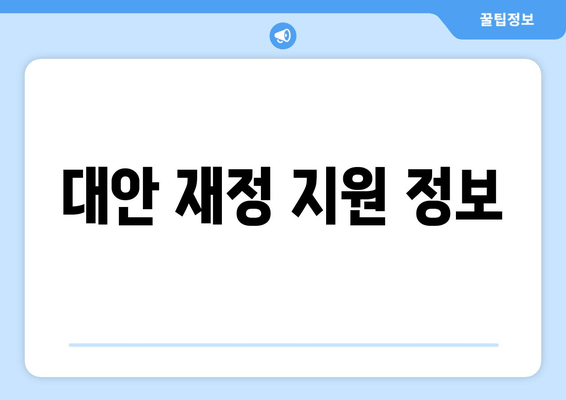 대안 재정 지원 정보