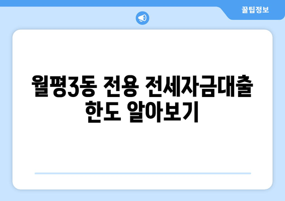 월평3동 전용 전세자금대출 한도 알아보기