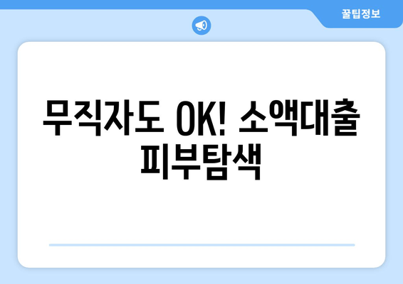 무직자도 OK! 소액대출 피부탐색